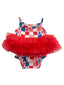 Red, White, Blue & Pink Checkerboard / Organic Tutu Bodysuit