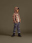 Rylee & Cru Hooded Overshirt, Brown Plaid