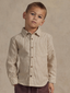 Rylee & Cru Long Sleeve Collared Shirt, Brass Stripe