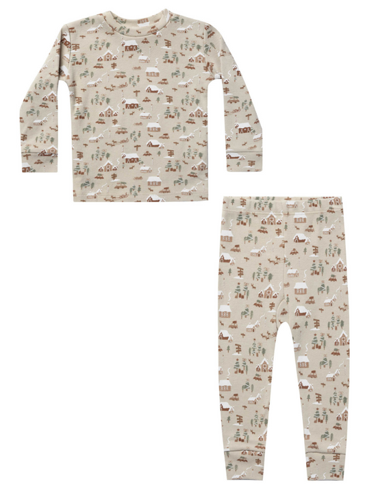 Rylee & Cru Long Sleeve Pajama Set, North Pole