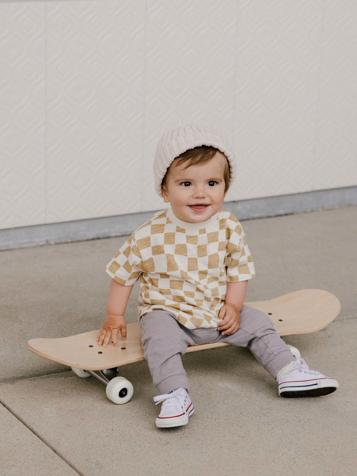 Rylee & Cru Relaxed Tee, Sand Check