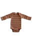 Saddle Stripe / Organic Ribbed Long Sleeve Bodysuit