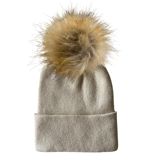 In The Know Faux Fur Pom Beanie In Primrose Yellow