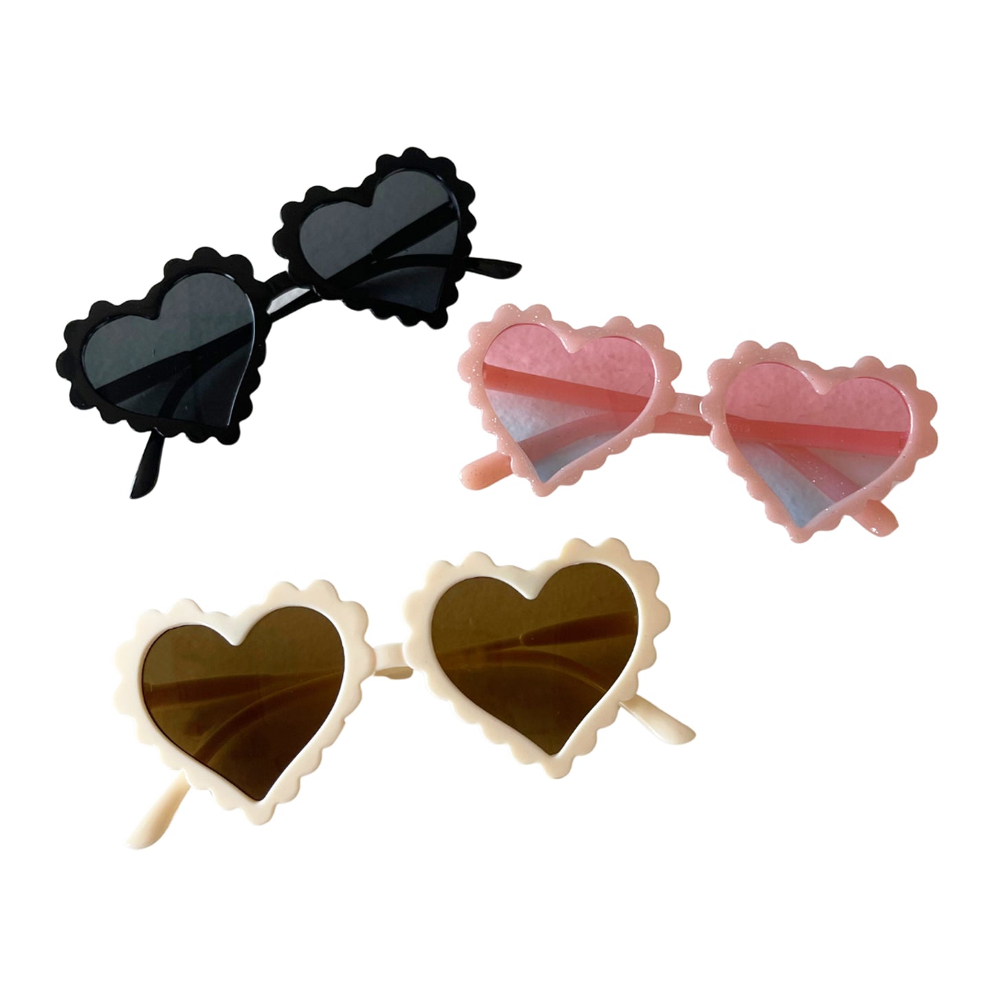 Kids Scallop Heart Sunglasses, Pink