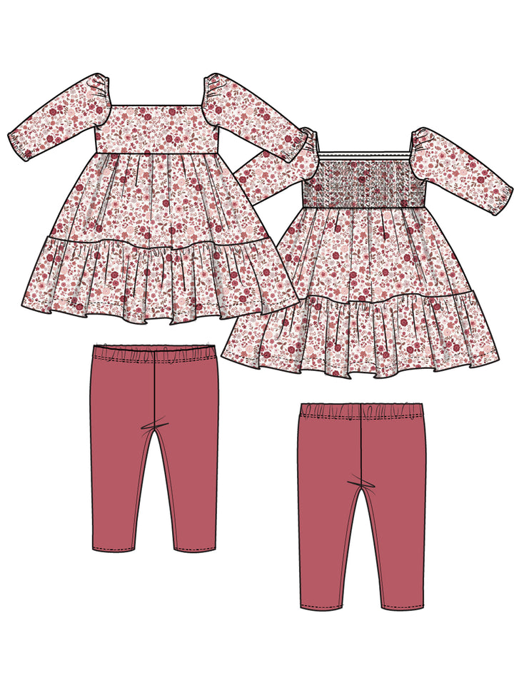 Cap Sleeve Dress and Legging, Serene Floral