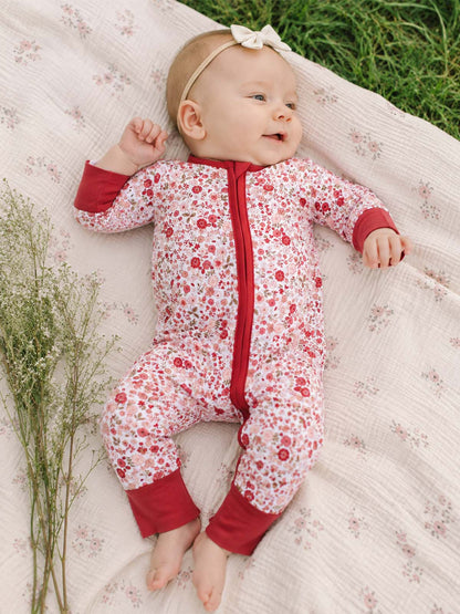 2-Way Zip Romper, Serene Floral