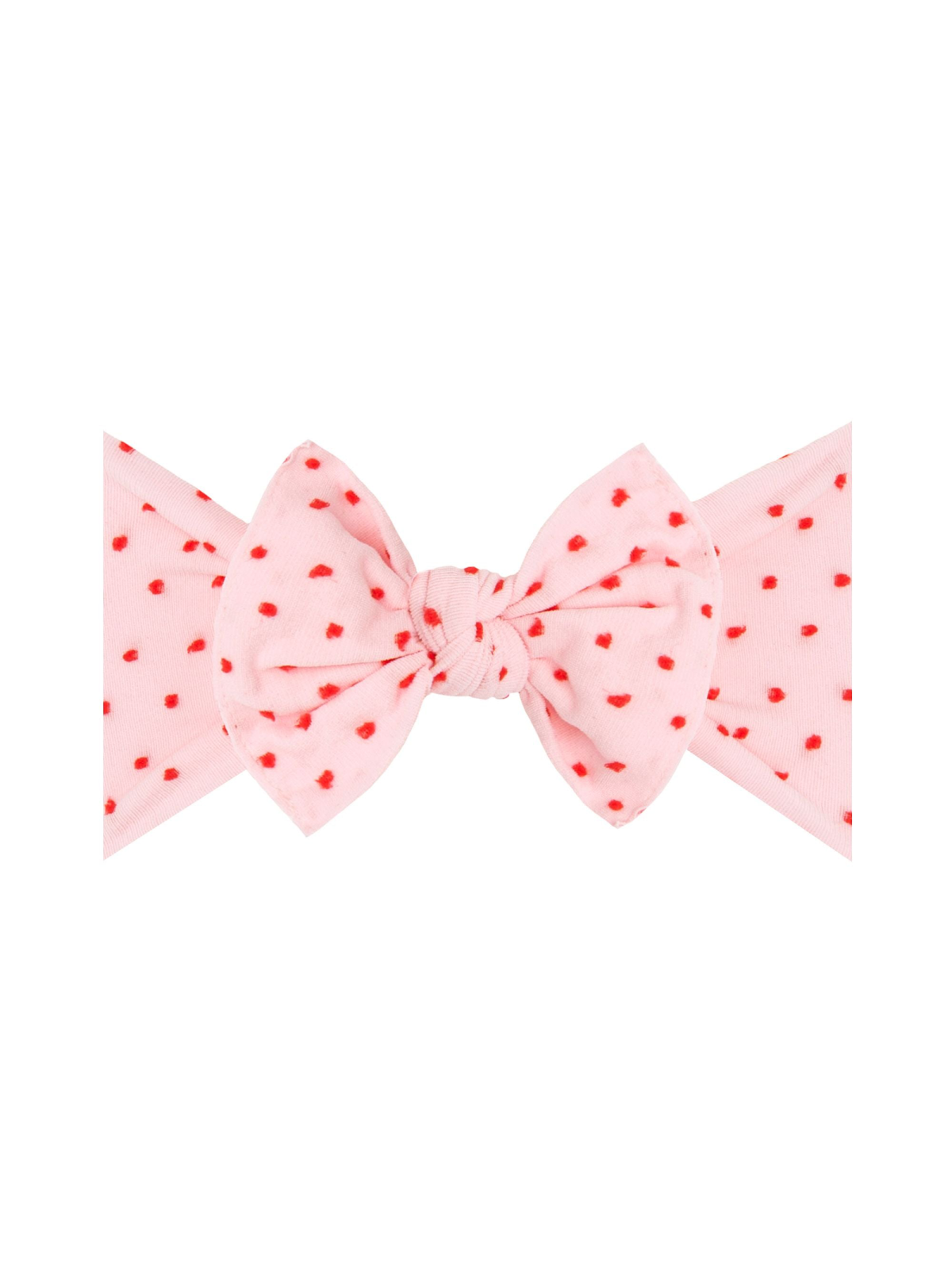 Shabby Knot Bow, Pink/Red Dot