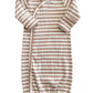 Tan Stripe / Organic Ribbed Gown