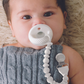 Silicone Pacifier Clip, Beaded White