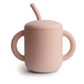 Silicone Training Cup with Straw, Blush
