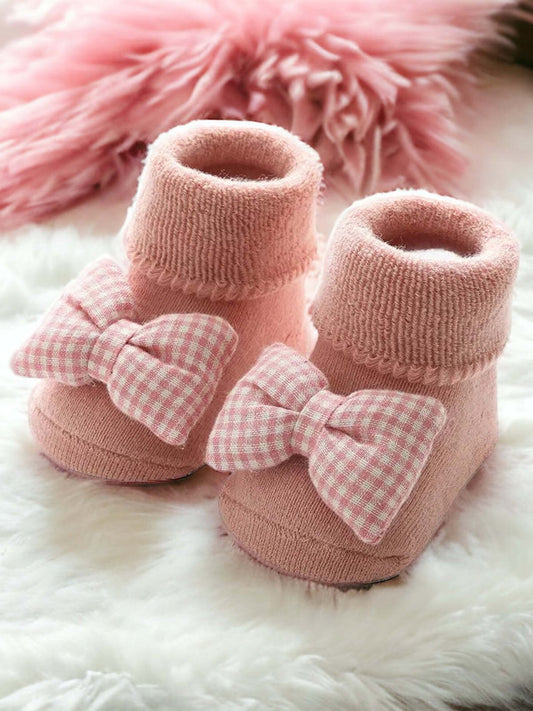 Slipper Socks, Pink Bow