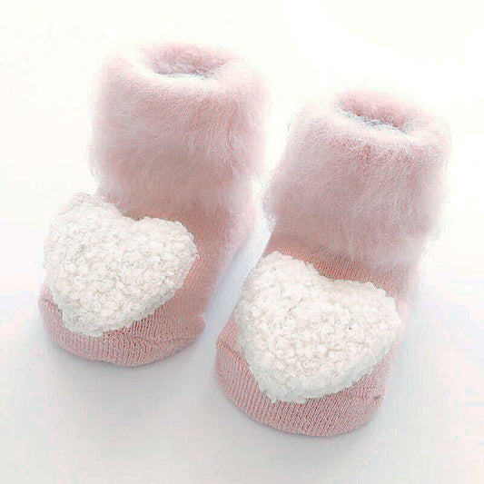 Slipper Socks, Baby Pink Heart