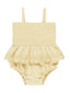 Smocked Skirted Romper, Yellow