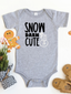 Snow Darn Cute Glitter Short Sleeve Bodysuit, Heather Grey