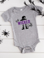 So Wicked Cute Glitter Short Sleeve Bodysuit, Heather Grey