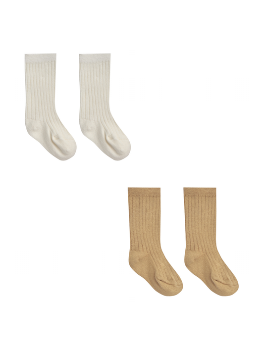 Socks Set of 2, Ivory + Honey