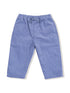 Light blue corduroy pants with a drawstring waist and relaxed fit. Suitable for casual wear.