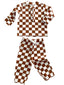 Stracciatella Checkerboard / Organic Wells Top + Pant Set