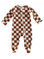 Stracciatella Checkerboard / Organic Zip Footie