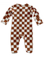 Stracciatella Checkerboard / Organic Zip Footie