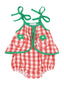 Swing Front Sunsuit, Strawberry Gingham