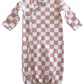 Strawberry Shortcake Checkerboard / Organic Gown