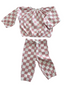 Strawberry Shortcake Checkerboard / Organic Mode Top + Pant Set