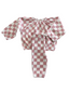 Strawberry Shortcake Checkerboard / Organic Mode Top + Pant Set