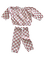 Strawberry Shortcake Checkerboard / Organic Mode Top + Pant Set