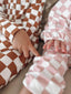 Strawberry Shortcake Checkerboard / Organic Mode Top + Pant Set