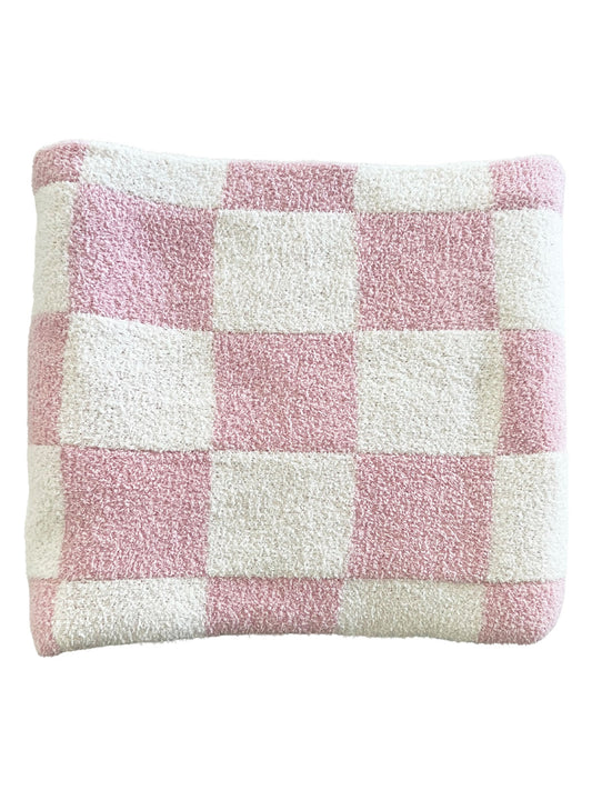 Phufy® Bliss Checker Sofa Blanket, Strawberry