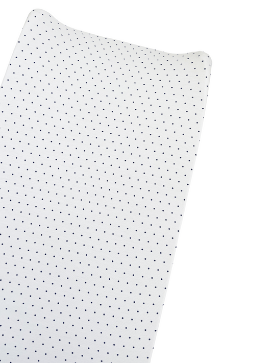 Stretch Changing Pad Cover, Navy Polka Dot