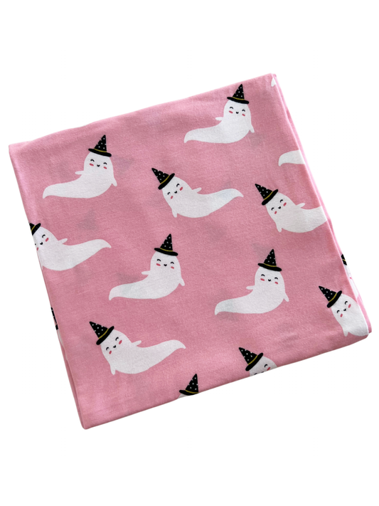 Stretch Swaddle Blanket, Pink Ghost