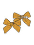 2-Pack Hair Bows w/Clips, Solid Sunflower