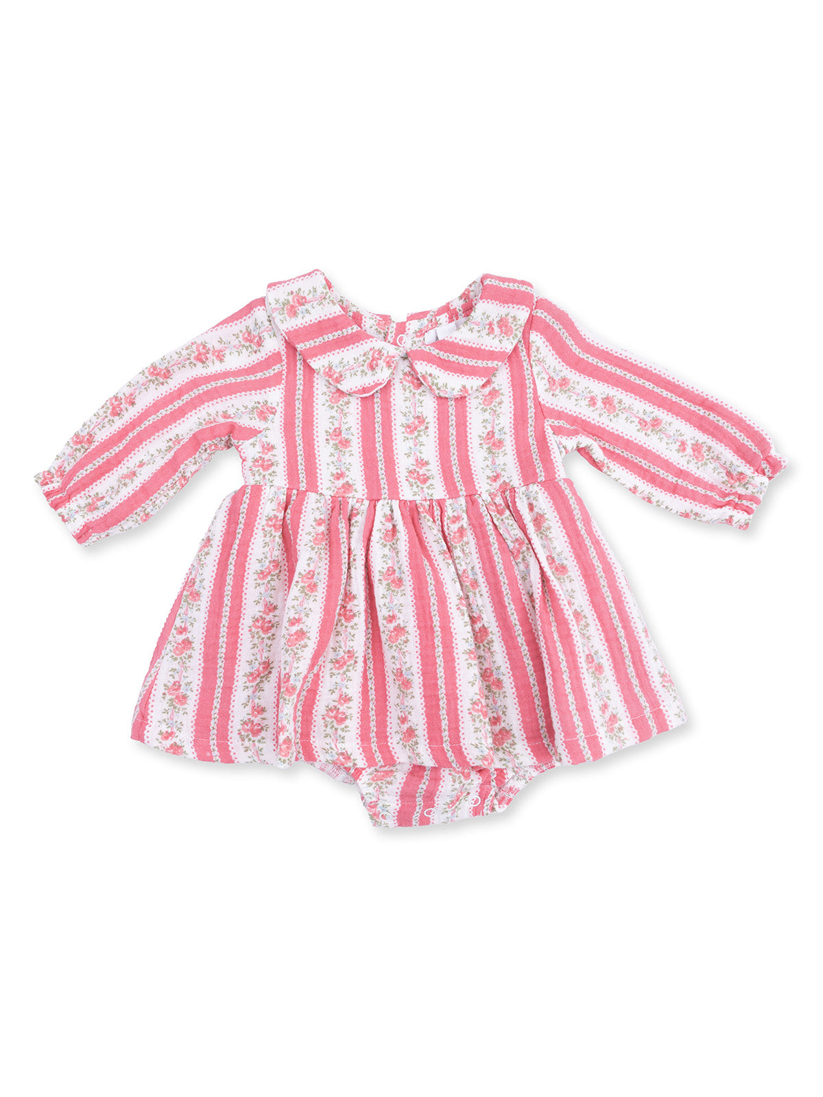 Peter Pan Collar Bubble w/Skirt, Suzie Floral Stripe
