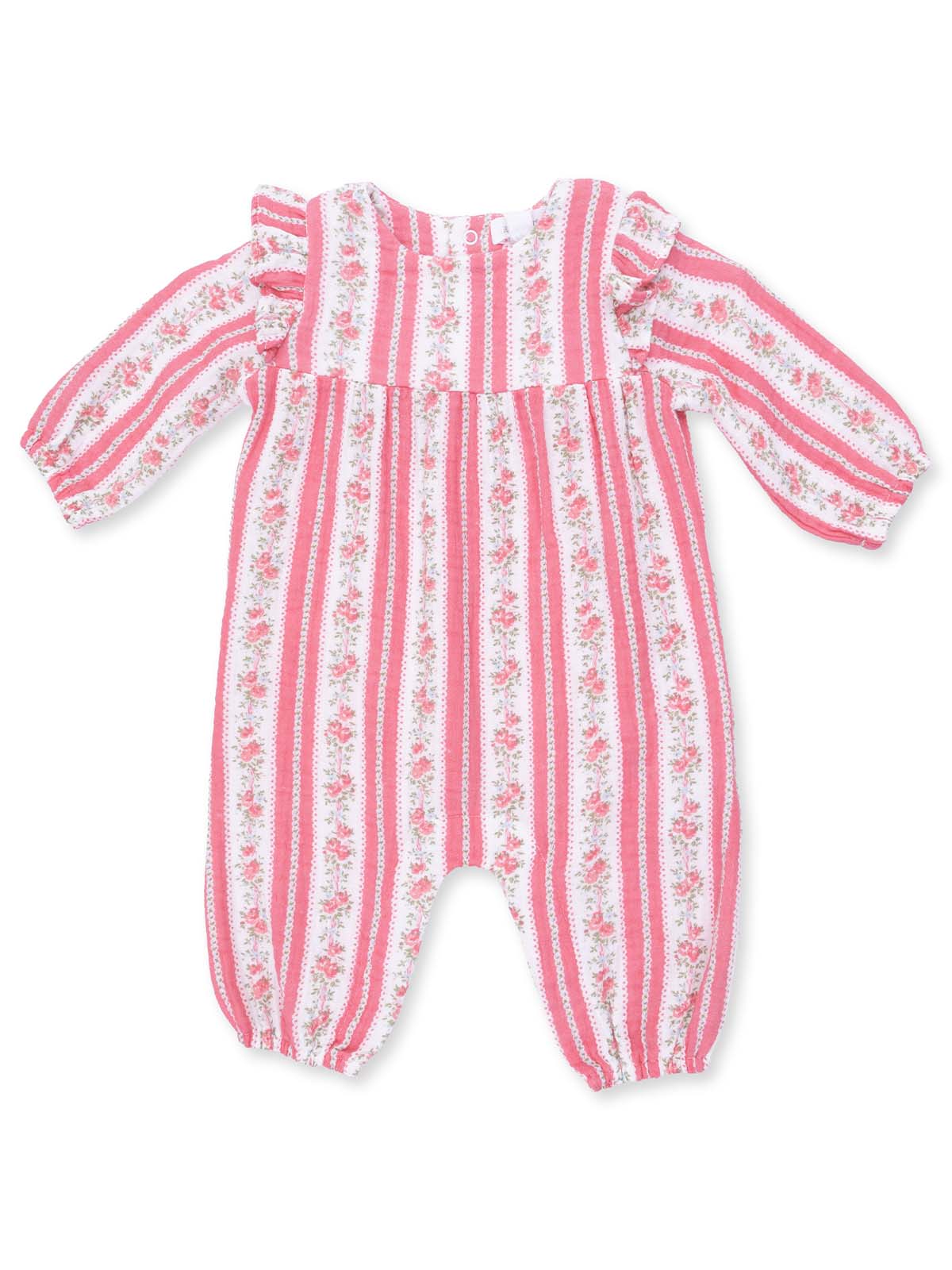 Ruffle Sleeve Romper, Suzie Floral Stripe