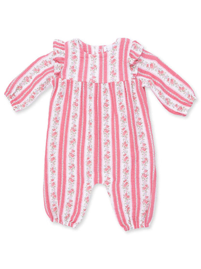 Ruffle Sleeve Romper, Suzie Floral Stripe