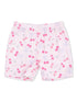 Light pink shorts with a cherry and bow pattern, designed for comfort and playfulness.