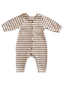 Tan Stripe / Organic Ribbed Long Sleeve Bay Jumpsuit