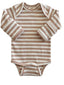 Tan Stripe / Organic Ribbed Long Sleeve Bodysuit