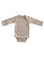 Tan Stripe / Organic Ribbed Long Sleeve Bodysuit