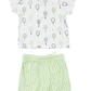 Tennis Polo Shirt & Short Set, Mini Green Gingham