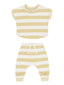 Terry Tee + Pant Set, Yellow Stripe