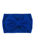 Bright blue headband with a large textured bow at the front.