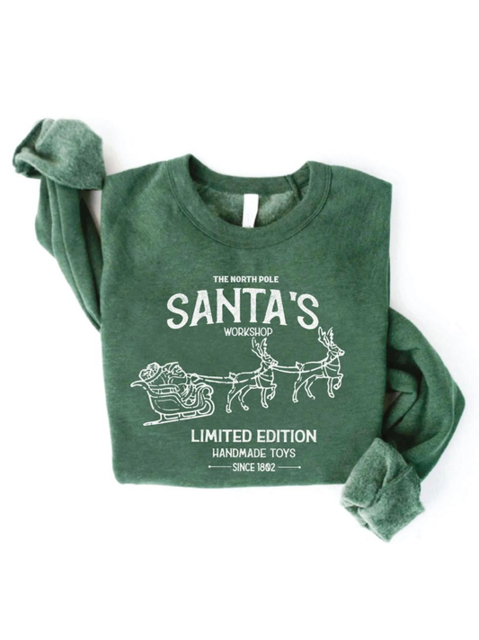 The North Pole Women's Mid-Length Graphic Sweatshirt, Heather Forest