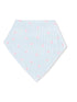 Light blue bandana with pink cherry pattern and white stripes.