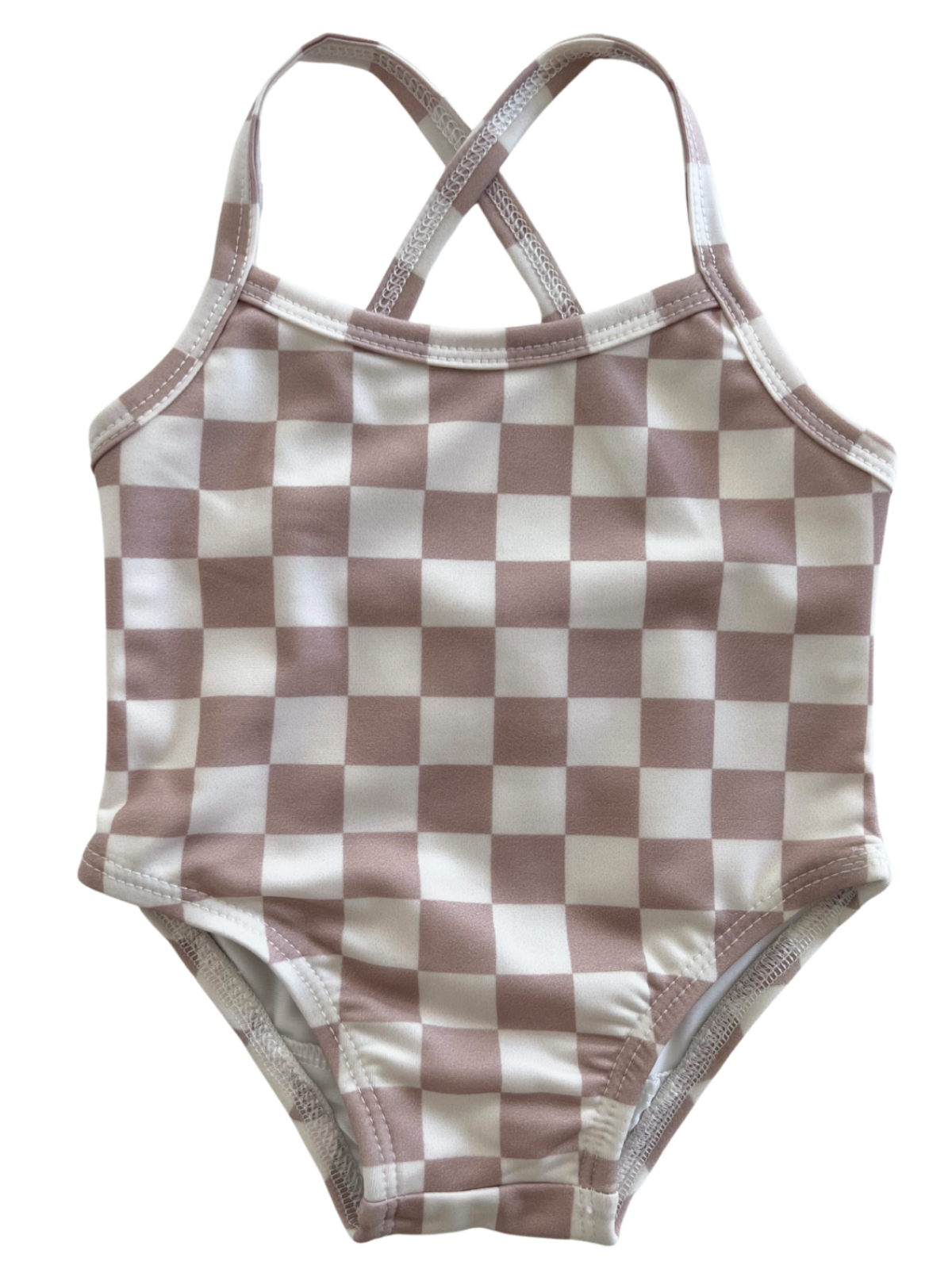 Tiramisu Checkerboard / Marina Swimsuit / UPF 50+