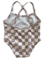 Tiramisu Checkerboard / Marina Swimsuit / UPF 50+