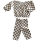 Tiramisu Checkerboard / Organic Mode Top + Pant Set