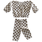 Tiramisu Checkerboard / Organic Mode Top + Pant Set